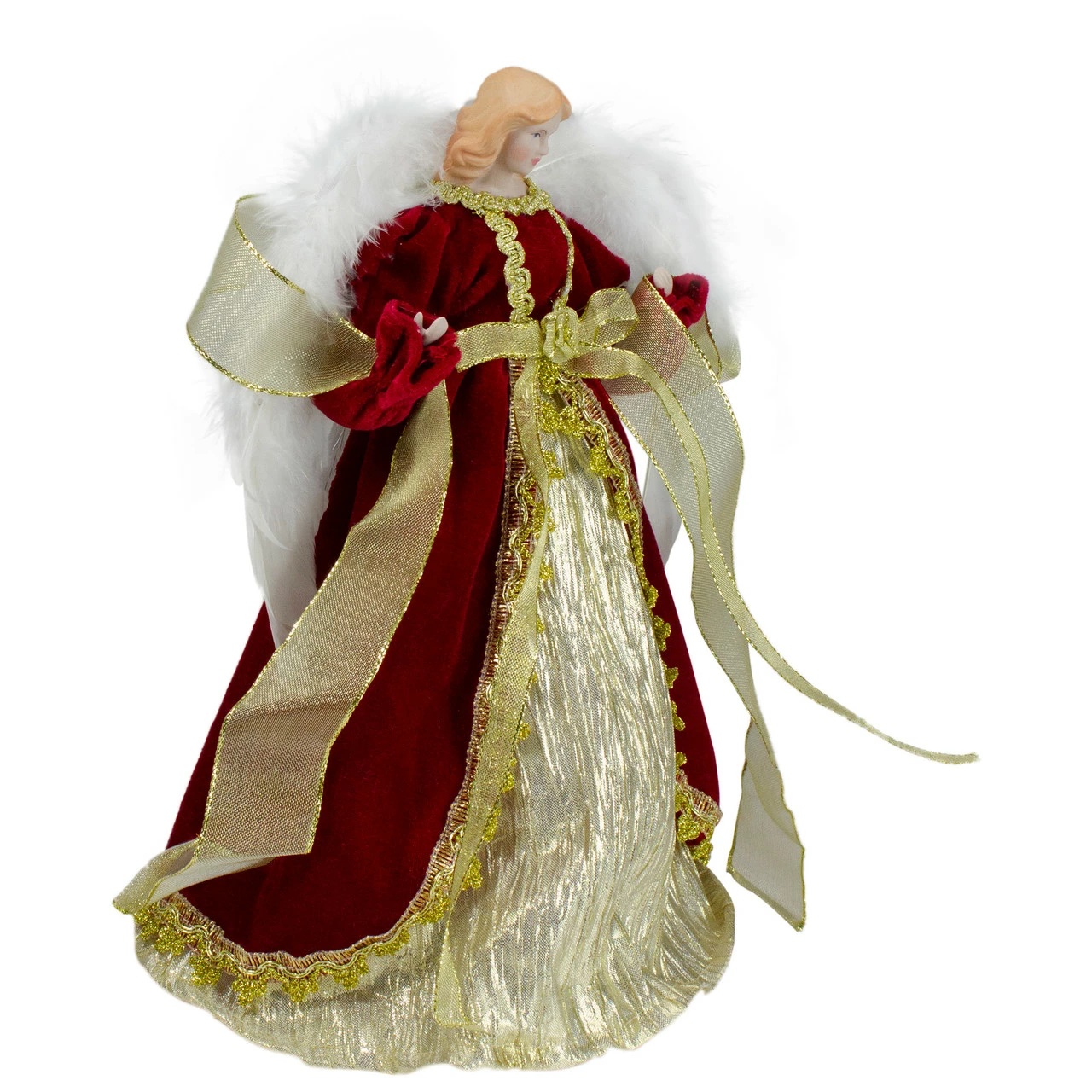 Northlight 14" Red And Gold Traditional Angel Christmas Tree Topper - Unlit 3 Northlight 14" Red And Gold Traditional Angel Christmas Tree Topper - Unlit - Image 3