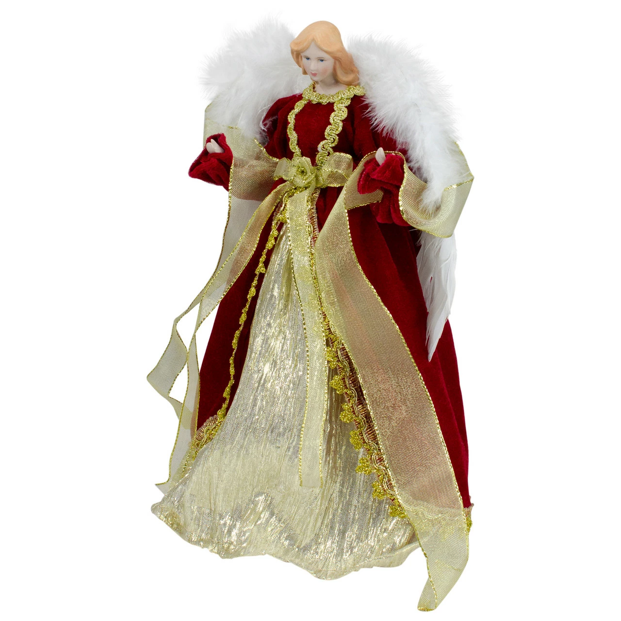Northlight 14" Red And Gold Traditional Angel Christmas Tree Topper - Unlit 4 Northlight 14" Red And Gold Traditional Angel Christmas Tree Topper - Unlit - Image 4
