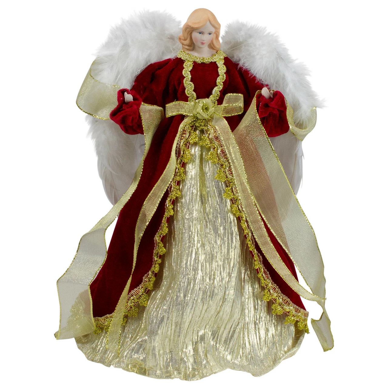 Northlight 14" Red And Gold Traditional Angel Christmas Tree Topper - Unlit 1 Northlight 14" Red And Gold Traditional Angel Christmas Tree Topper - Unlit