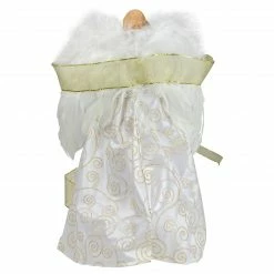 Northlight 14" Lighted White And Gold Angel In A Dress Christmas Tree Topper - Warm White Lights -Wreaths & Garland shop northlight e90894 2 18421.1604023653