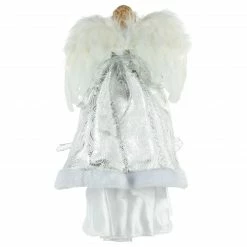 Northlight 18" Lighted White And Silver Angel In A Dress Christmas Tree Topper - Warm White Lights -Wreaths & Garland shop northlight e90897 4new 92958.1666943000
