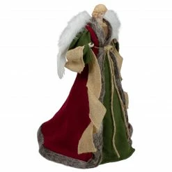 Northlight 18" Green And Brown Angel In A Dress Christmas Tree Topper - Unlit -Wreaths & Garland shop northlight e90899 1 84019.1604023643