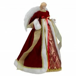 Northlight 18" Red And Gold Angel In A Dress Christmas Tree Topper - Unlit -Wreaths & Garland shop northlight e90900 1 47338.1665611634