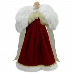 Northlight 18" Red And Gold Angel In A Dress Christmas Tree Topper - Unlit -Wreaths & Garland shop northlight e90900 2 12789.1665611634