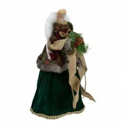 Northlight 18" Red And Green Angel In A Dress Christmas Tree Topper Accented With Holly Berries - Unlit -Wreaths & Garland shop northlight e90902 1 04357.1665610746