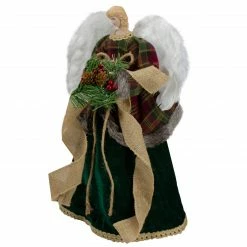 Northlight 18" Red And Green Angel In A Dress Christmas Tree Topper Accented With Holly Berries - Unlit -Wreaths & Garland shop northlight e90902 3 55969.1665610746