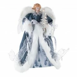 Northlight 14" Blue Angel With Lighted Tree Christmas Tree Topper