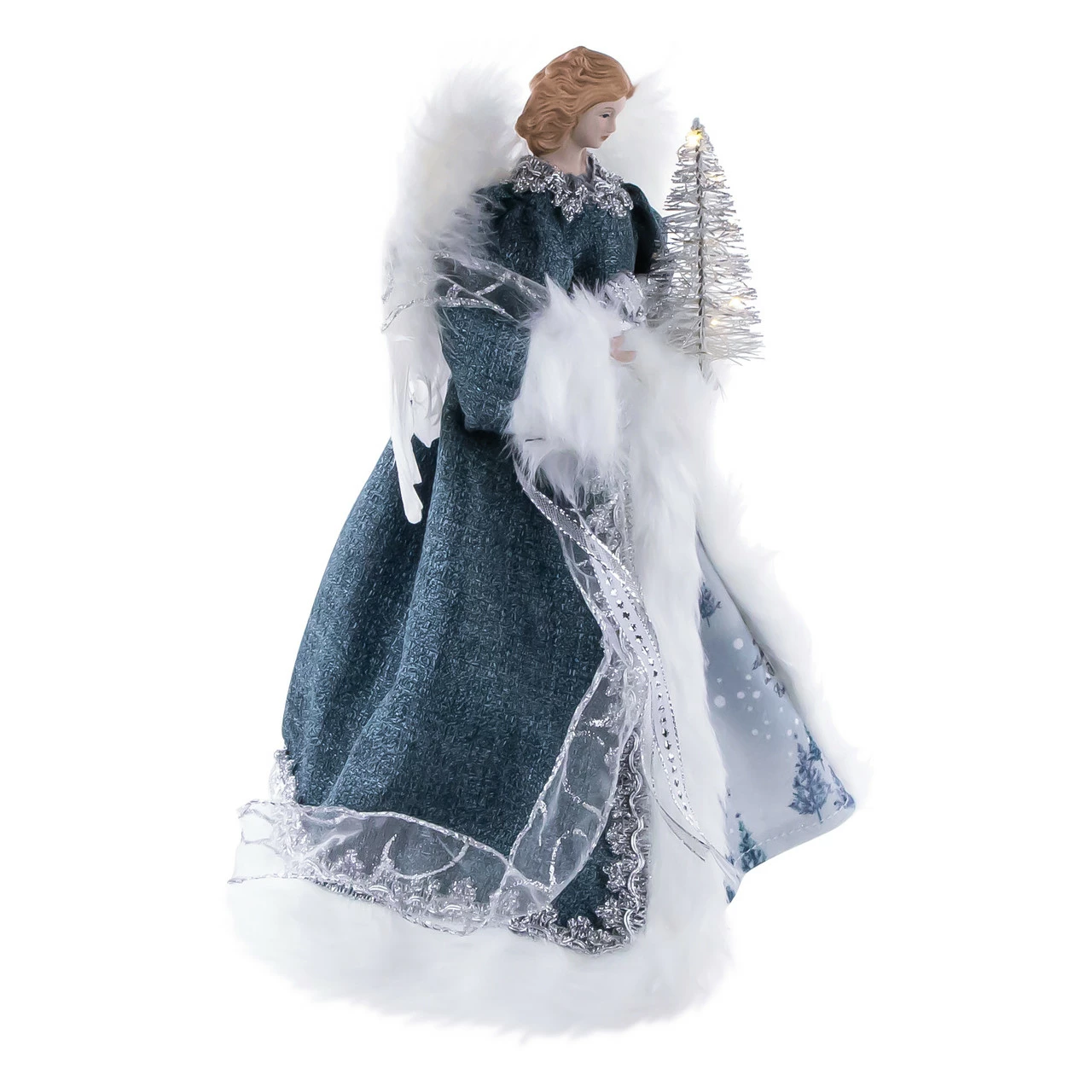 Northlight 14" Blue Angel With Lighted Tree Christmas Tree Topper 2 Northlight 14" Blue Angel With Lighted Tree Christmas Tree Topper - Image 2