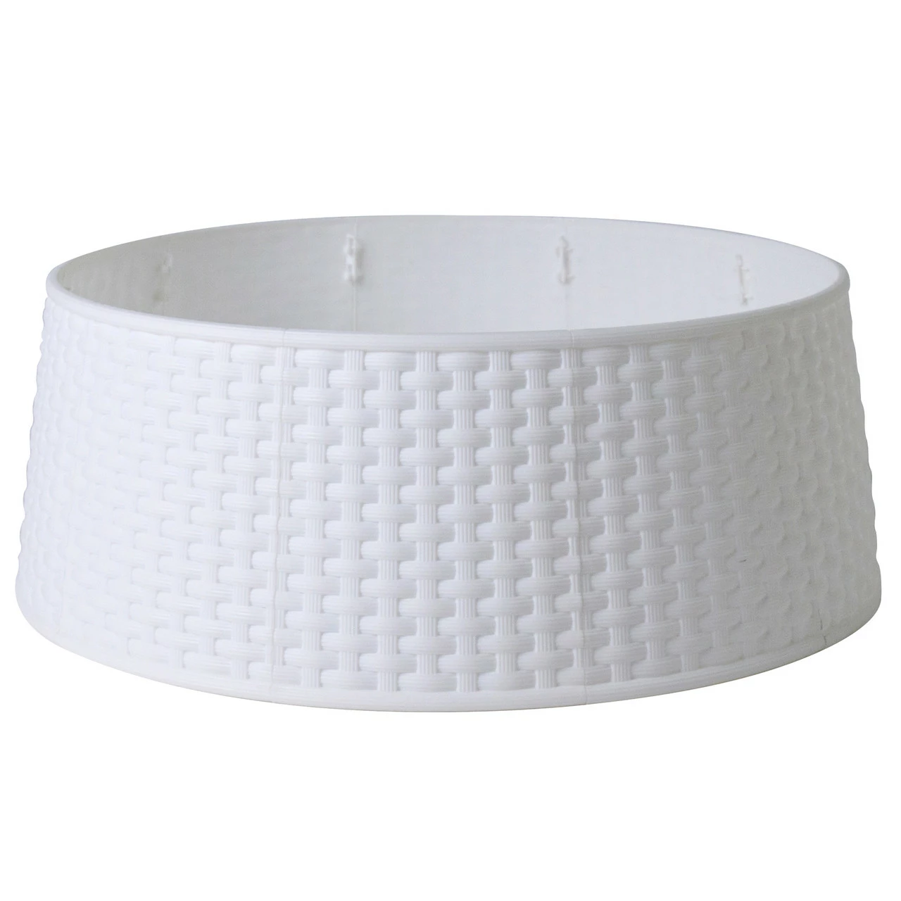 Northlight 25.5" White Rattan Pattern Large Christmas Tree Collar 1 Northlight 25.5" White Rattan Pattern Large Christmas Tree Collar