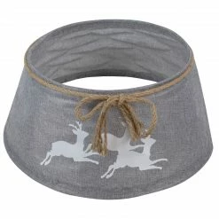 Northlight 22" Gray With White Reindeer Christmas Tree Collar