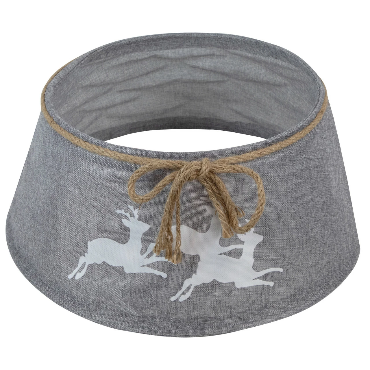 Northlight 22" Gray With White Reindeer Christmas Tree Collar 1 Northlight 22" Gray With White Reindeer Christmas Tree Collar