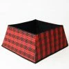 Northlight 19" Red And Black Plaid Square Christmas Tree Collar