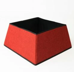 Northlight 19" Red With Black Trim Square Christmas Tree Collar