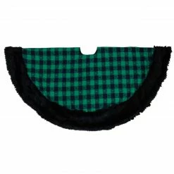 Northlight 48" Green And Black Plaid Christmas Tree Skirt