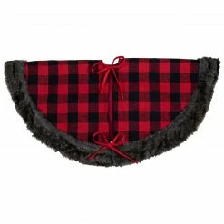 Northlight 48-Inch Red And Black Christmas Tree Skirt With Burlap Snowflake -Wreaths & Garland shop northlight fo26665 1 82381.1606531181