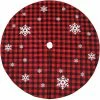 Northlight 48-Inch Red And Black Christmas Tree Skirt With Burlap Snowflake