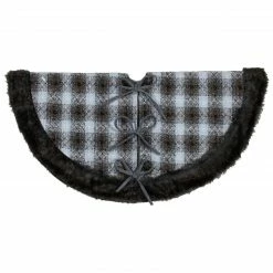 Northlight 48" Brown And White Plaid Christmas Tree Skirt With Faux Fur -Wreaths & Garland shop northlight fo26668 1 72093.1606531172
