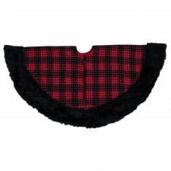 Northlight 48" Red And Black Plaid With Polka Dots Christmas Tree Skirt -Wreaths & Garland shop northlight fo26683 1 01838.1606531182