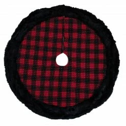 Northlight 48" Red And Black Plaid With Polka Dots Christmas Tree Skirt -Wreaths & Garland shop northlight fo26683 2 39387.1611806586