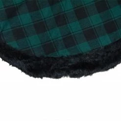Northlight 48" Green And Black Plaid Christmas Tree Skirt With Faux Fur -Wreaths & Garland shop northlight fo26686 3 30959.1611806955