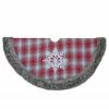 Northlight 48" Red And White Plaid Christmas Tree Skirt With Snowflake