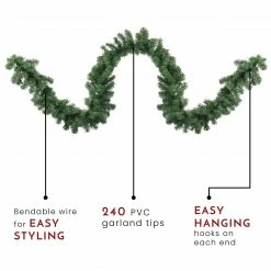 Northlight 9' X 12" Windsor Pine Artificial Christmas Garland - Unlit -Wreaths & Garland shop northlight gb20ygw712 gr thumbnail 38249.1665783342
