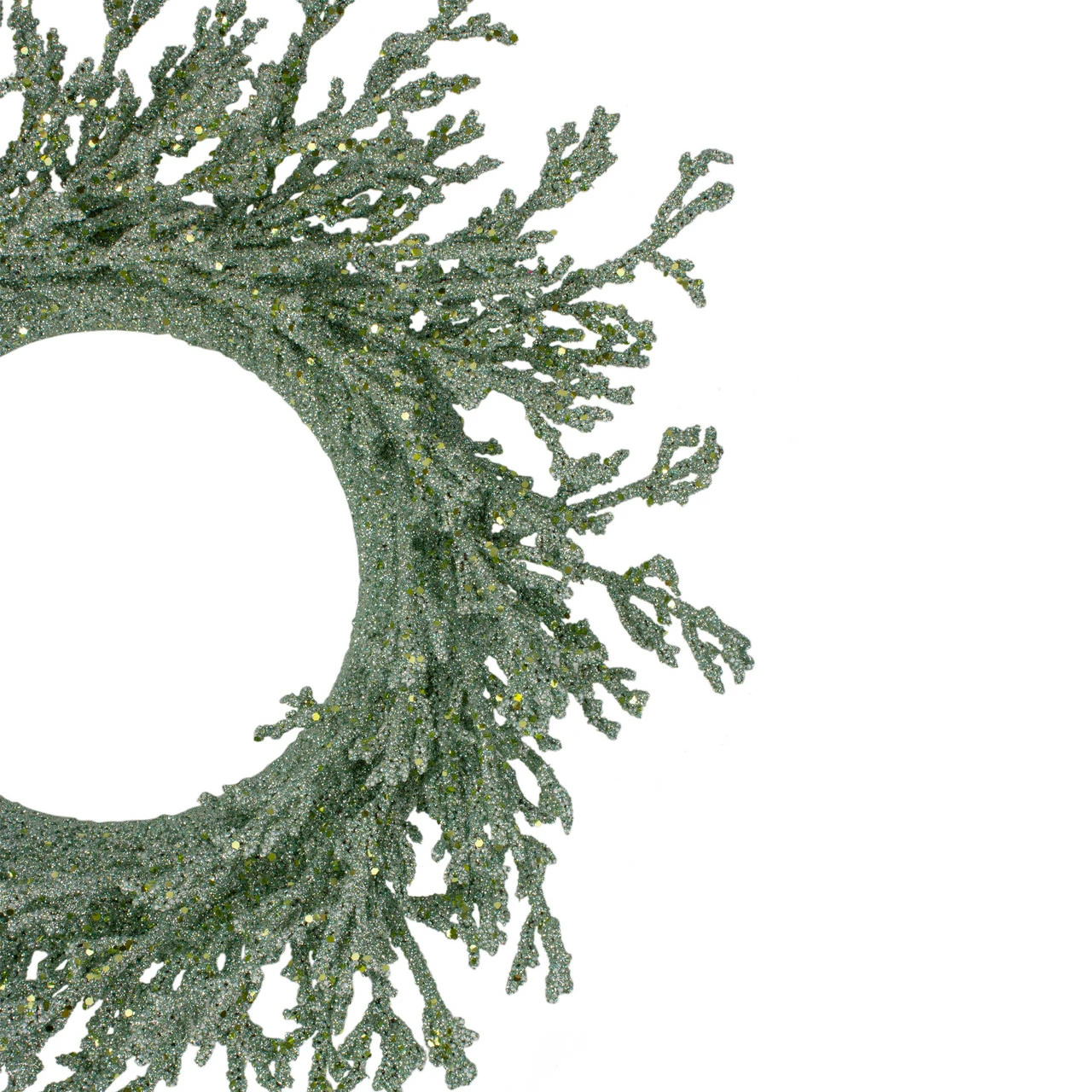 Northlight 20" Green Glittered Artificial Coral Christmas Wreath 2 Northlight 20" Green Glittered Artificial Coral Christmas Wreath - Image 2