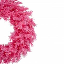 Northlight 24" Pre-Lit Pink Spruce Artificial Christmas Wreath, Pink Lights -Wreaths & Garland shop northlight gb91005 1 89232.1665611635
