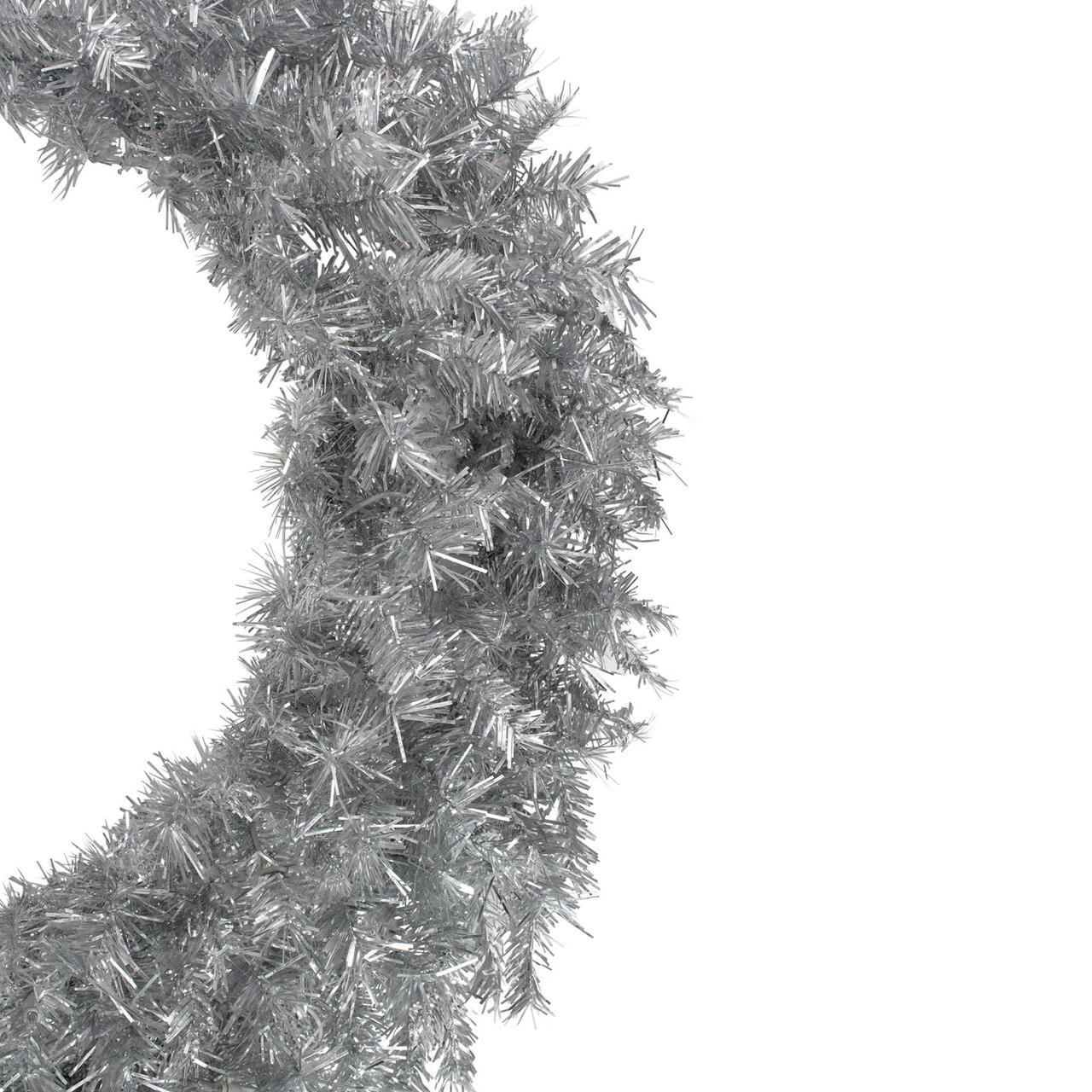 Northlight 36" Silver Tinsel Artificial Christmas Wreath, Unlit 4 Northlight 36" Silver Tinsel Artificial Christmas Wreath, Unlit - Image 4