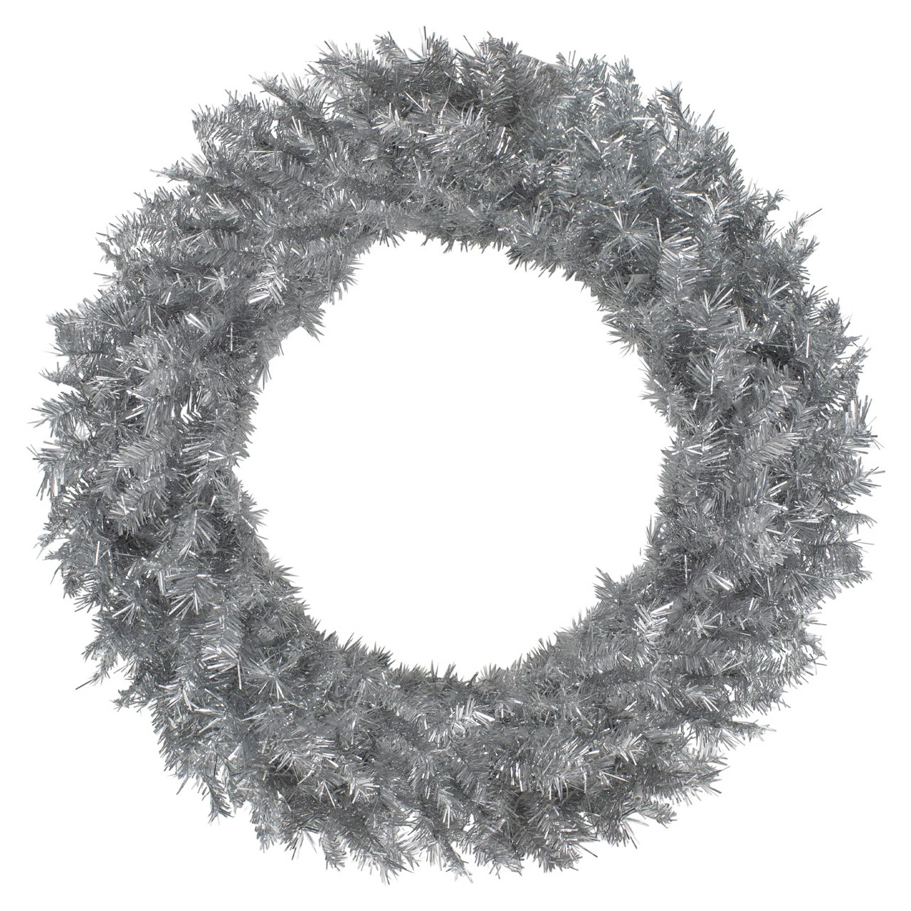 Northlight 36" Silver Tinsel Artificial Christmas Wreath, Unlit 1 Northlight 36" Silver Tinsel Artificial Christmas Wreath, Unlit