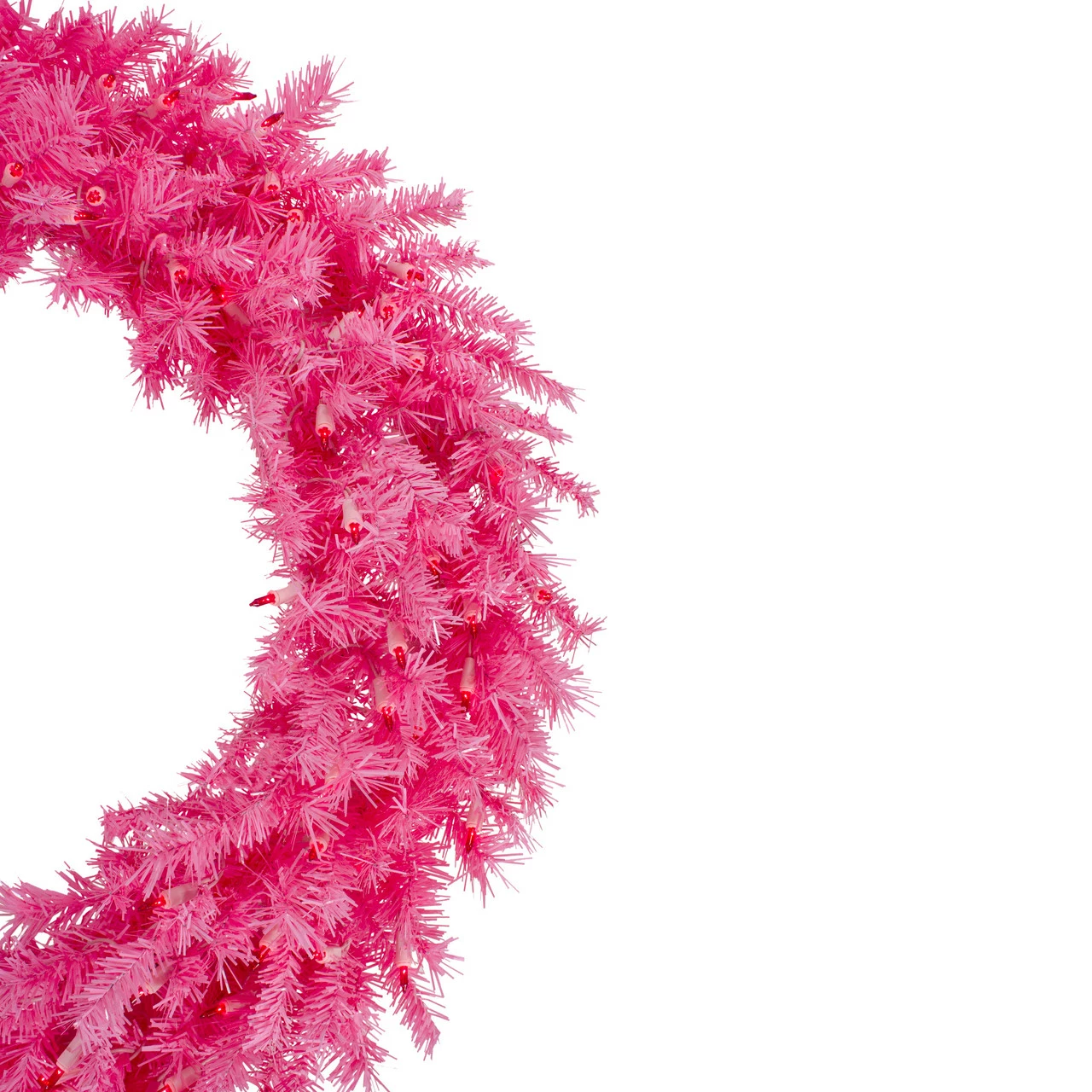 Northlight 36" Pre-Lit Pink Spruce Artificial Christmas Wreath, Pink Lights 4 Northlight 36" Pre-Lit Pink Spruce Artificial Christmas Wreath, Pink Lights - Image 4