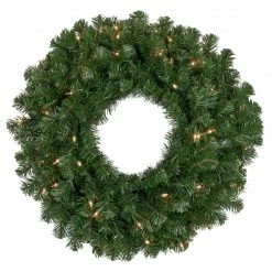 Northlight 30" Pre-Lit Deluxe Windsor Pine Artificial Christmas Wreath, Clear Lights