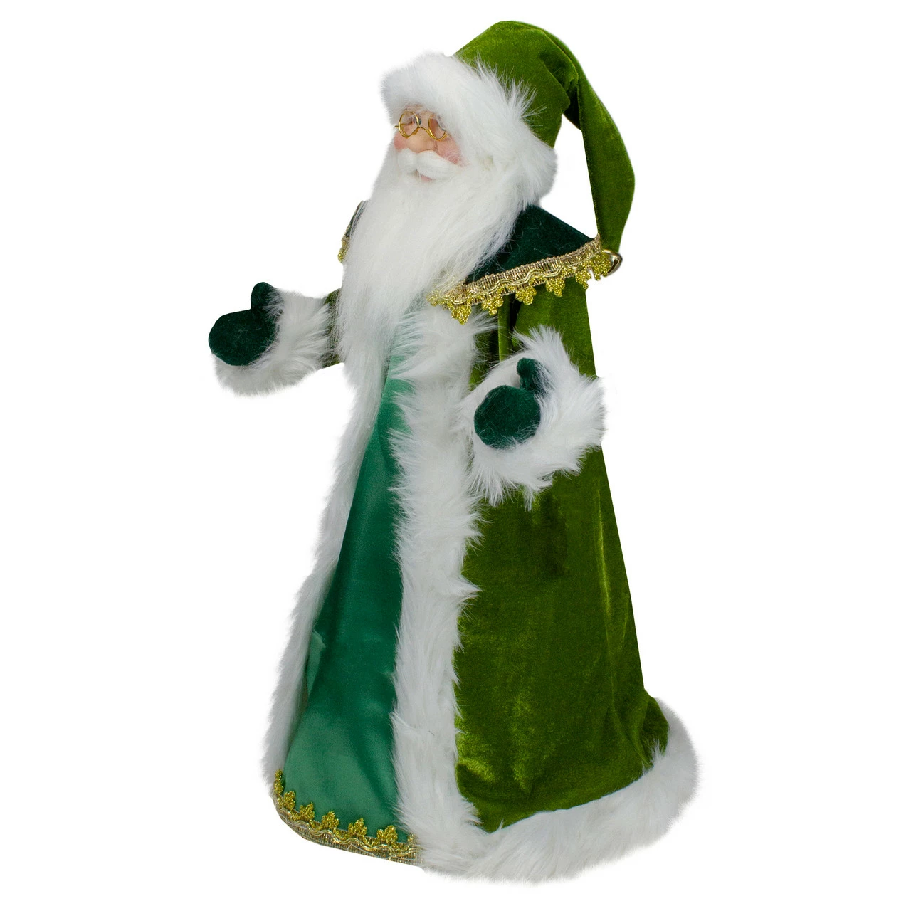 Northlight 18" Green And White Irish Christmas Santa Claus Tree Topper - Unlit 3 Northlight 18" Green And White Irish Christmas Santa Claus Tree Topper - Unlit - Image 3