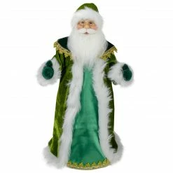 Northlight 18" Green And White Irish Christmas Santa Claus Tree Topper - Unlit