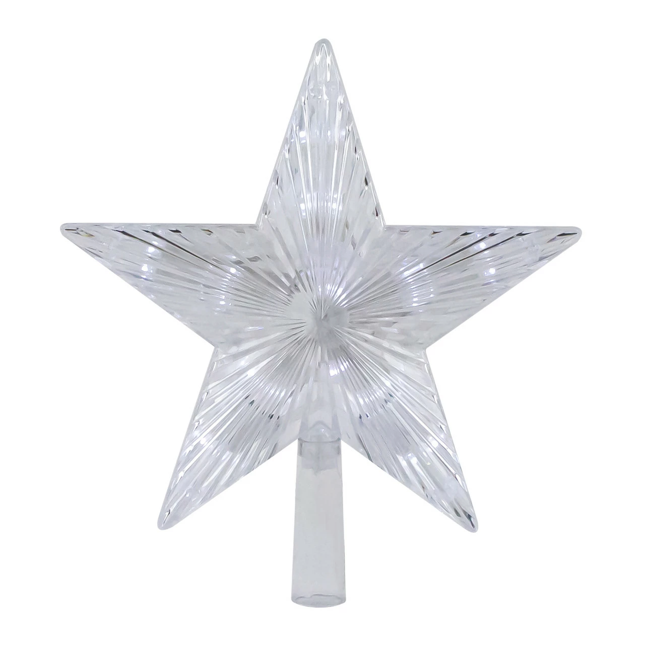 Northlight 8.5" LED Lighted Clear 5 Point Star Christmas Tree Topper, White Lights 1 Northlight 8.5" LED Lighted Clear 5 Point Star Christmas Tree Topper, White Lights