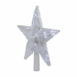 Northlight 8.5" LED Lighted Clear 5 Point Star Christmas Tree Topper, White Lights 8 Northlight 8.5" LED Lighted Clear 5 Point Star Christmas Tree Topper, White Lights -Wreaths & Garland shop northlight gv94138 3 38239.1665519676