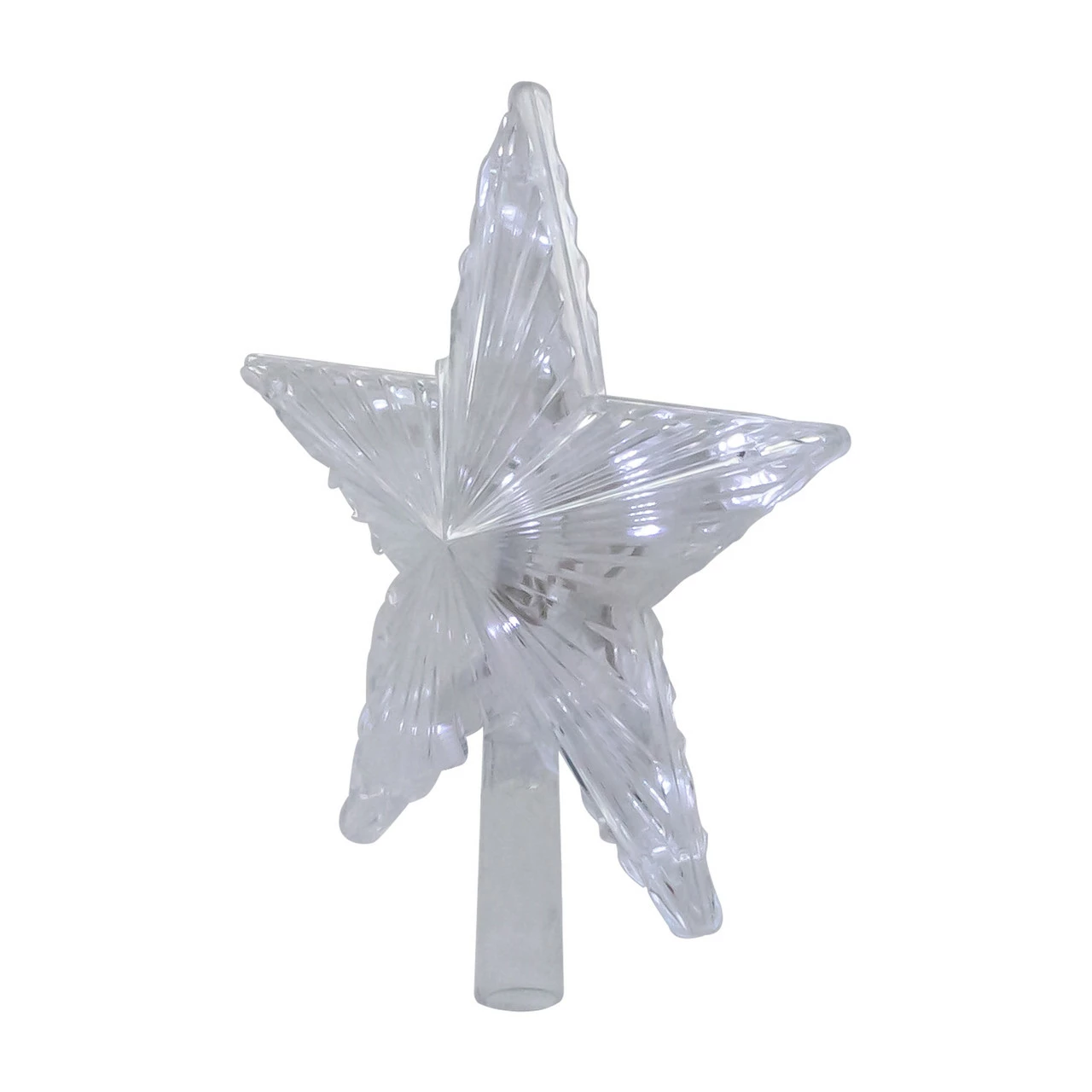Northlight 8.5" LED Lighted Clear 5 Point Star Christmas Tree Topper, White Lights 4 Northlight 8.5" LED Lighted Clear 5 Point Star Christmas Tree Topper, White Lights - Image 4