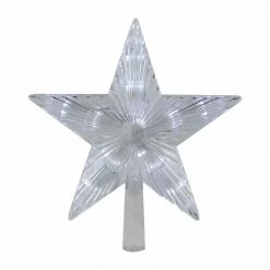 Northlight 8.5" LED Lighted Clear 5 Point Star Christmas Tree Topper, White Lights 9 Northlight 8.5" LED Lighted Clear 5 Point Star Christmas Tree Topper, White Lights -Wreaths & Garland shop northlight gv94138 4 77731.1665519676