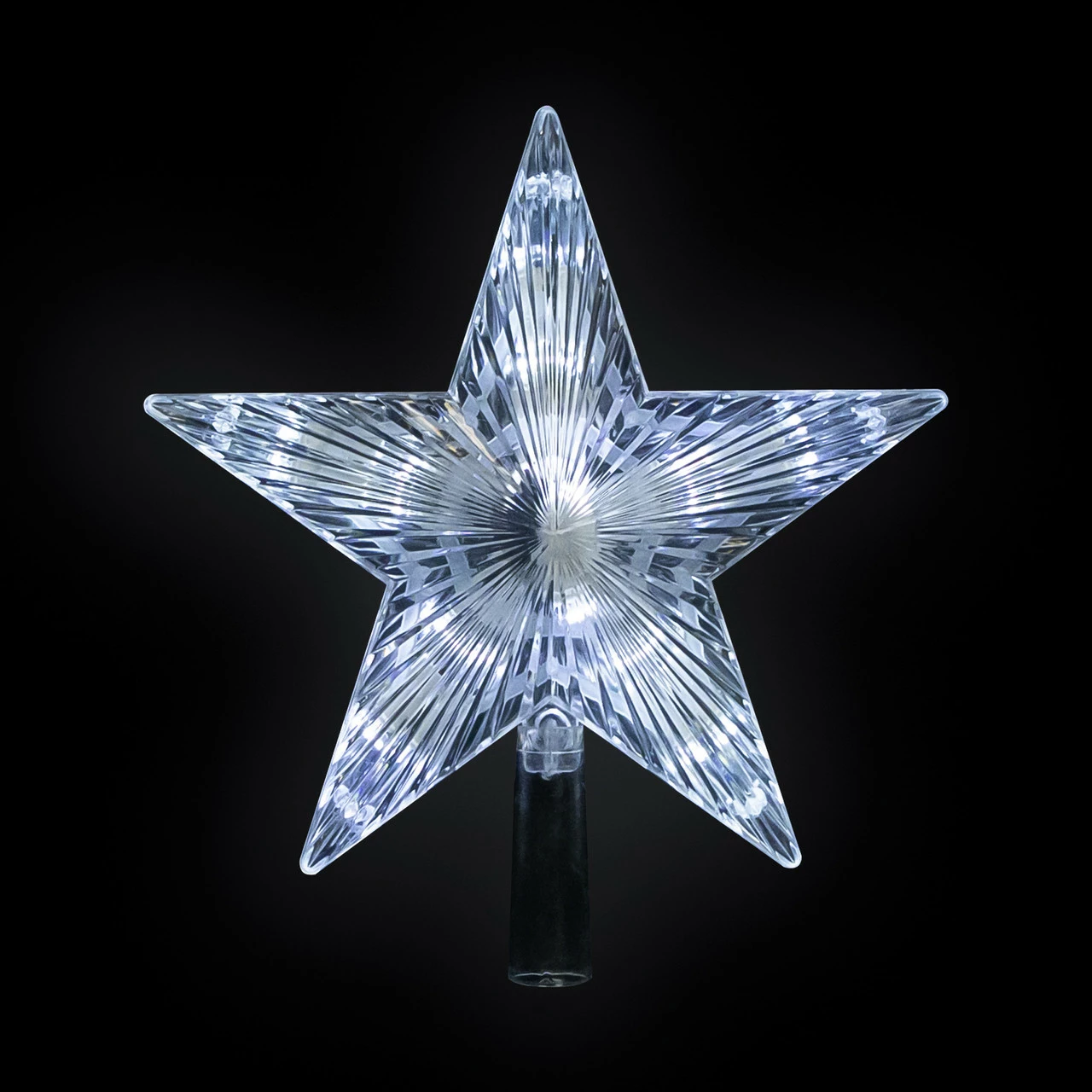 Northlight 8.5" LED Lighted Clear 5 Point Star Christmas Tree Topper, White Lights 2 Northlight 8.5" LED Lighted Clear 5 Point Star Christmas Tree Topper, White Lights - Image 2