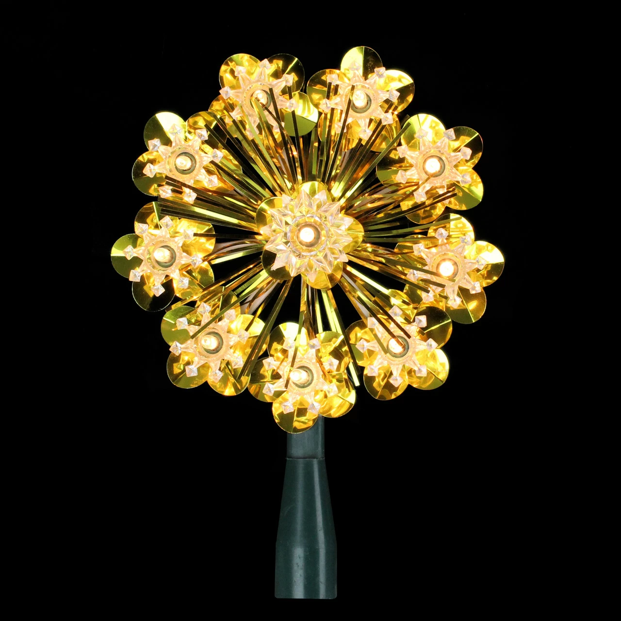 Northlight 5.5" Gold Snowflake Starburst Christmas Tree Topper - Clear Lights 2 Northlight 5.5" Gold Snowflake Starburst Christmas Tree Topper - Clear Lights - Image 2