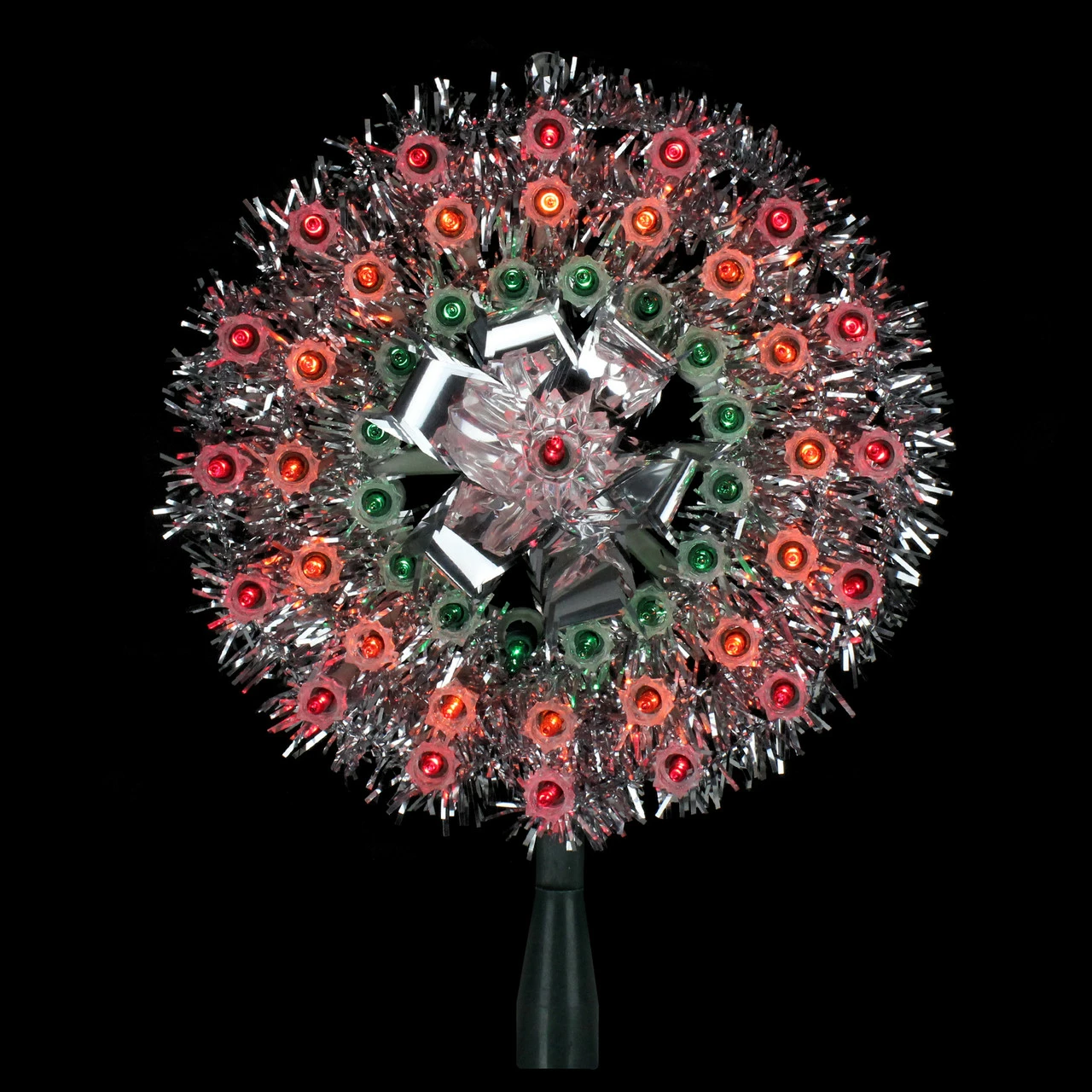 Northlight 8" Pre-Lit Silver Starburst Christmas Tree Topper - Multicolor Lights 2 Northlight 8" Pre-Lit Silver Starburst Christmas Tree Topper - Multicolor Lights - Image 2