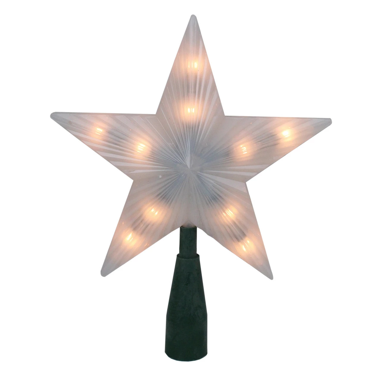Northlight 7" Lighted White Frosted 5-Point Star Christmas Tree Topper - Clear Lights 1 Northlight 7" Lighted White Frosted 5-Point Star Christmas Tree Topper - Clear Lights
