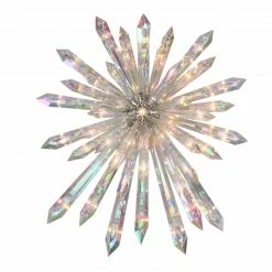 Northlight 14" Clear Lighted Iridescent Icicle Christmas Tree Topper - Clear Lights