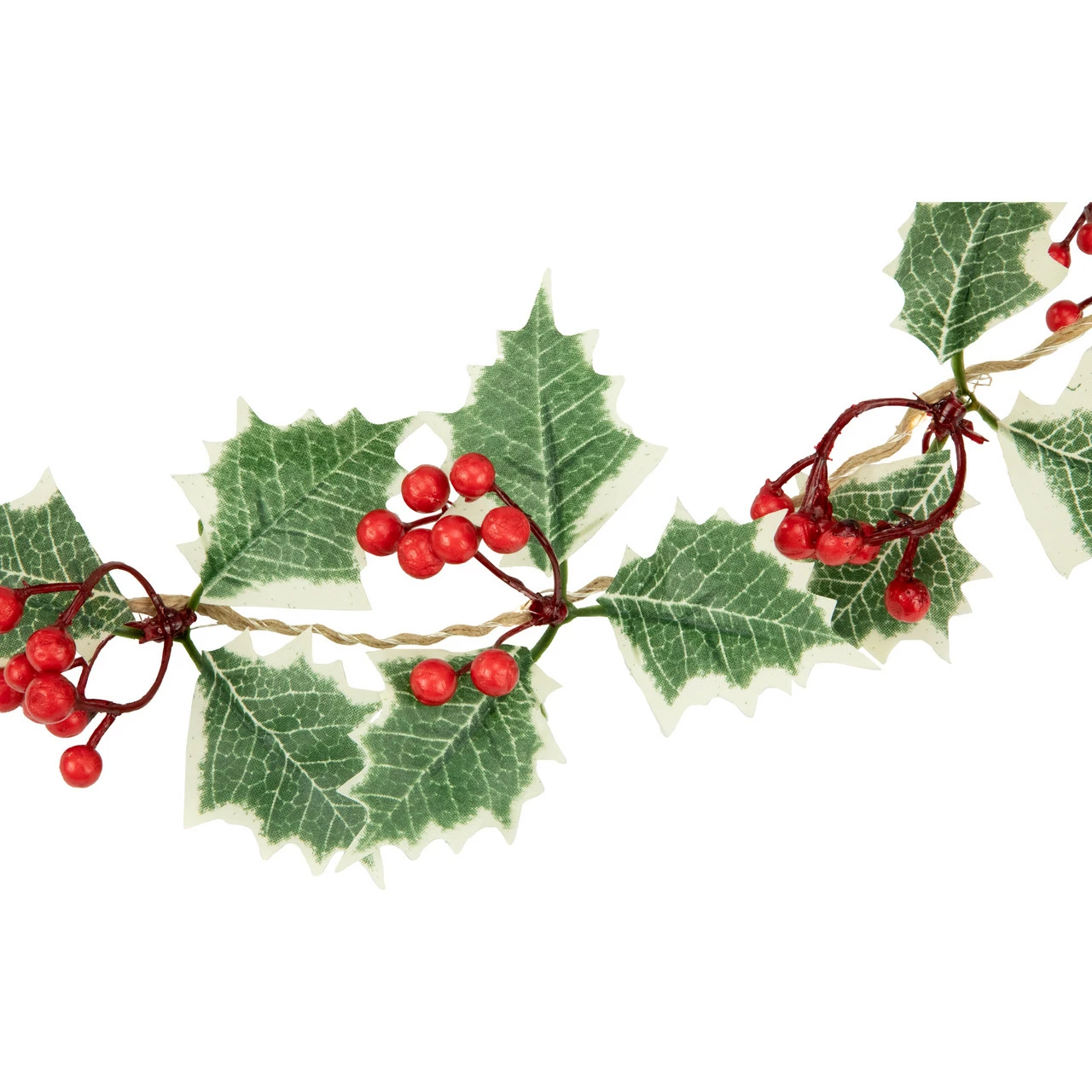 Northlight 3.25' Pre-Lit Holly And Berry Christmas Garland, Warm White LED Lights 2 Northlight 3.25' Pre-Lit Holly And Berry Christmas Garland, Warm White LED Lights - Image 2