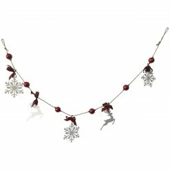 Northlight 4.25' Snowflake And Reindeer Christmas Garland With Ball Ornaments - Unlit