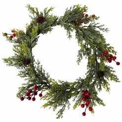 Northlight Pine Cone And Berries Winter Foliage Christmas Wreath, 24-Inch, Unlit