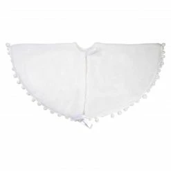 Northlight 36" White Christmas Tree Skirt With A Pom Pom Border And Tie Backs -Wreaths & Garland shop northlight j90423 2 95125.1612585057