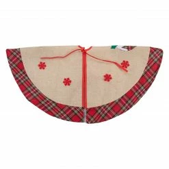 Northlight 36" Burlap Plaid Tree Skirt With Christmas Puddings -Wreaths & Garland shop northlight j90424 2 sample 60380.1603850822