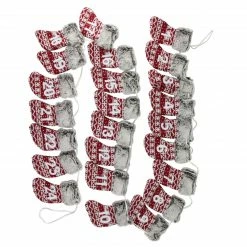 Northlight 7.8' X 5" Red And Gray Countdown Christmas Stocking Garland - Unlit -Wreaths & Garland shop northlight ja01510 3 42338.1599787106