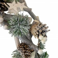Northlight 12" Natural Branch With Stars And Berries Christmas Wreath -Wreaths & Garland shop northlight ja93330 3new 42148.1664465772